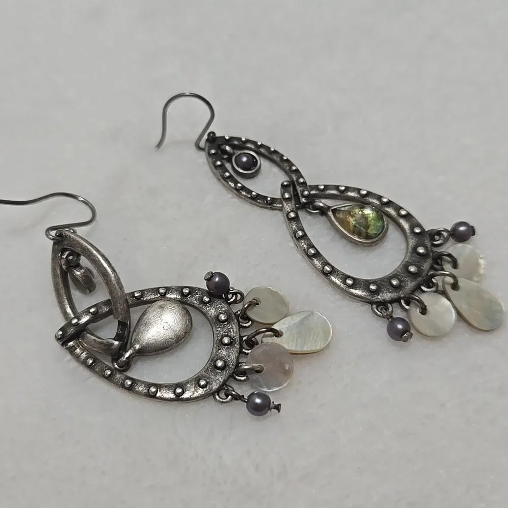 Vintage Sterling Silver Teardrop Earrings